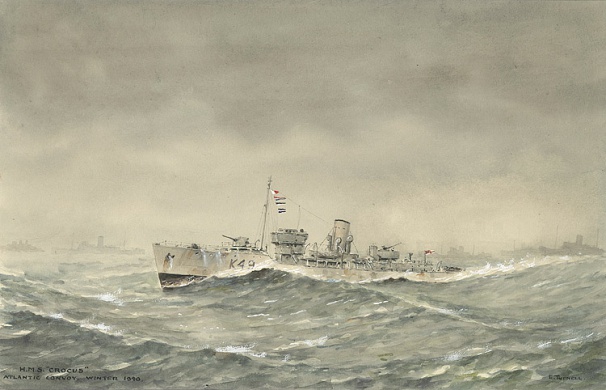 FLOWER CLASS CORVETTE HMS CROCUS IN THE NORTH ATLANTIC, WINTER 1940