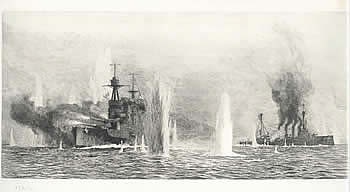 The Battle of Jutland: HMS WARSPITE and HMS WARRIOR Under Heavy Fire