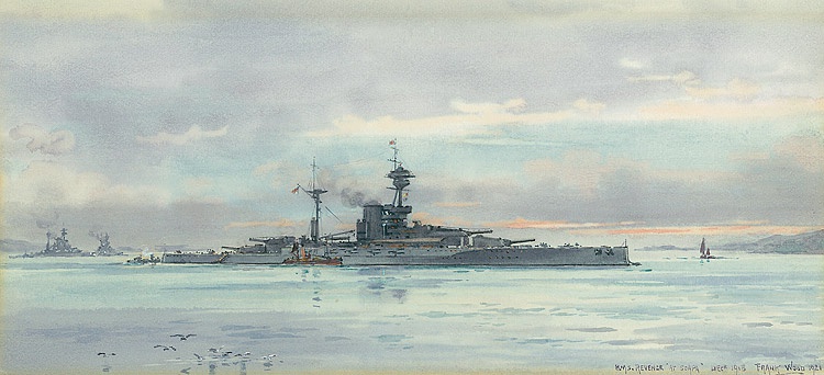 HMS REVENGE AT SCAPA FLOW, DECEMBER 1918