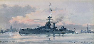 HMS THUNDERER ENTERING PORTSMOUTH 1921